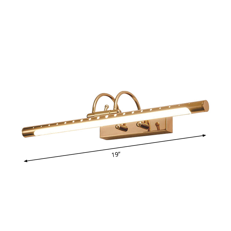 Avtoit | 14"/19" Diameter Tube Wall Lighting with Arc Arm Modern Design Metal Warm/White Light LED Bathroom Vanity Lighting System in Gold