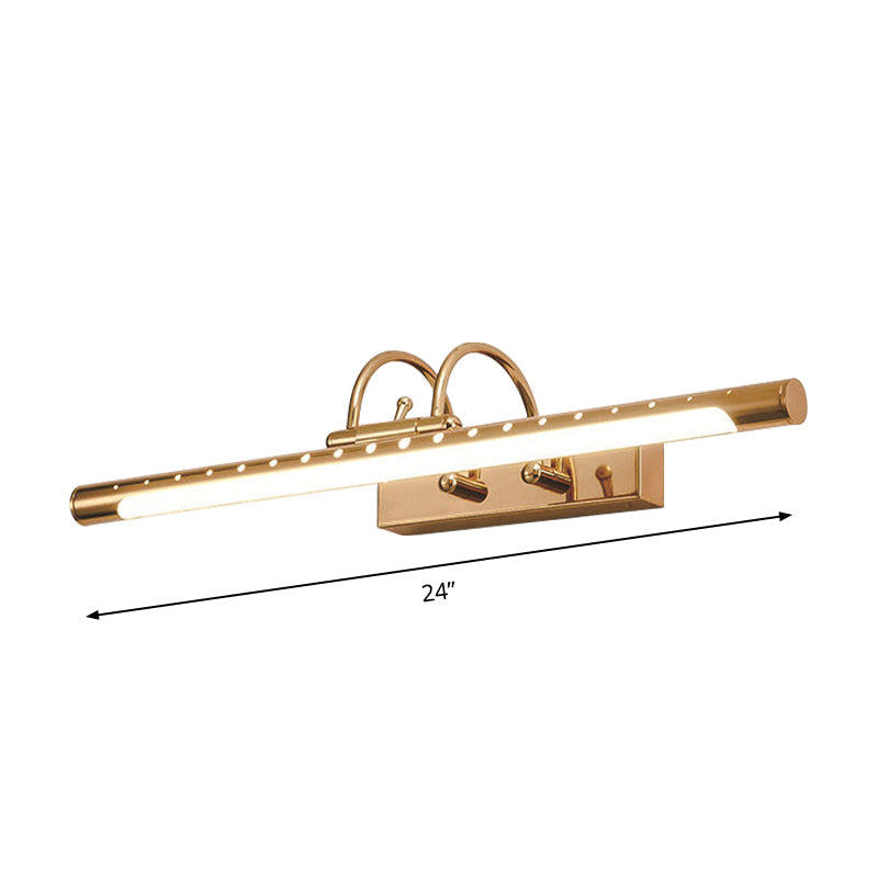 Avtoit | 14"/19" Diameter Tube Wall Lighting with Arc Arm Modern Design Metal Warm/White Light LED Bathroom Vanity Lighting System in Gold