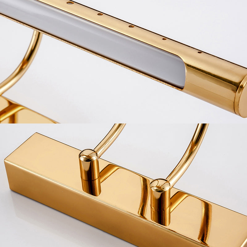 Avtoit | 14"/19" Diameter Tube Wall Lighting with Arc Arm Modern Design Metal Warm/White Light LED Bathroom Vanity Lighting System in Gold