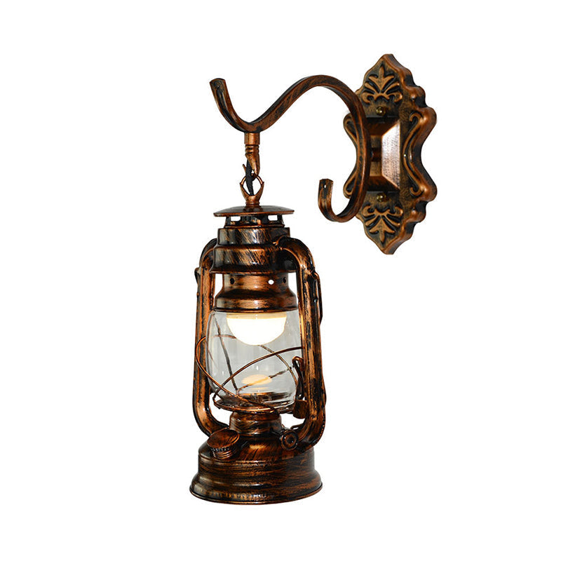 Avtoit | 1 Light Bright Glass Wall Lamp Light Coastal Bronze Kerosene Living Room Lighting Fixture