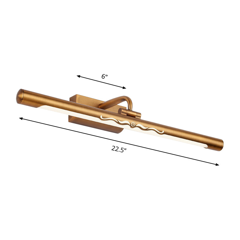 Avtoit | Vintage Linear Wall-Mounted Lighting with Straight Arm Metal 18"/22.5" Wide LED Bedroom Vanity Lighting in Bronze