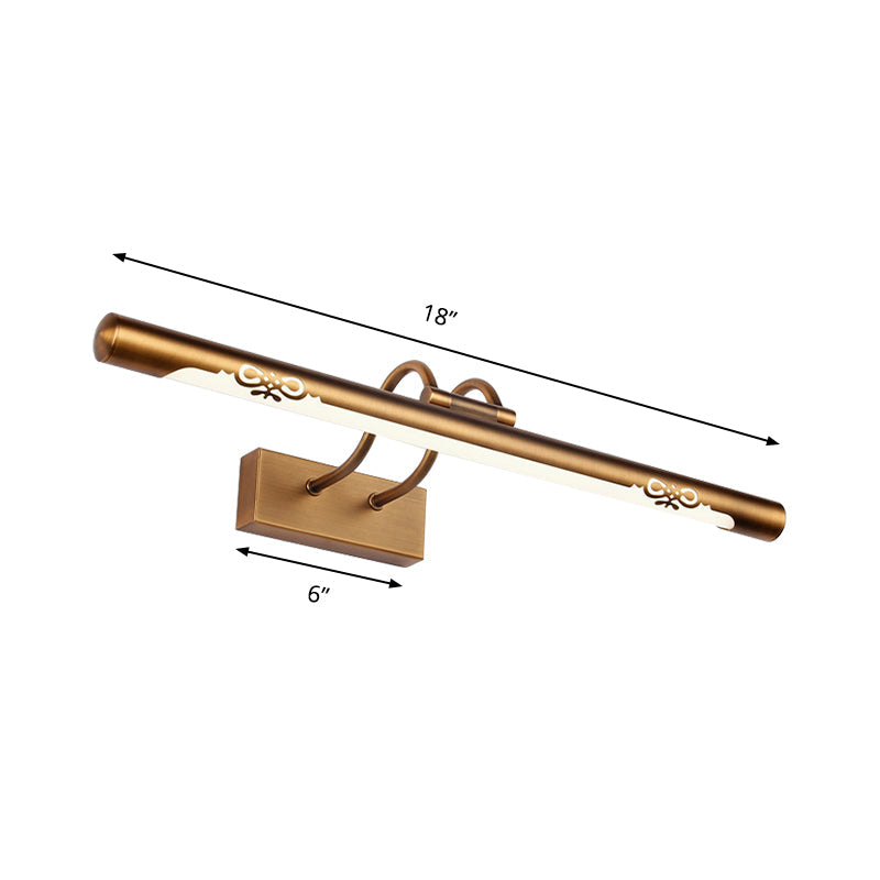 Avtoit | Modernism Pipe Vanity Wall Lamp Metal LED Bathroom Wall Light in Bronze Finish, 18"/29.5" W