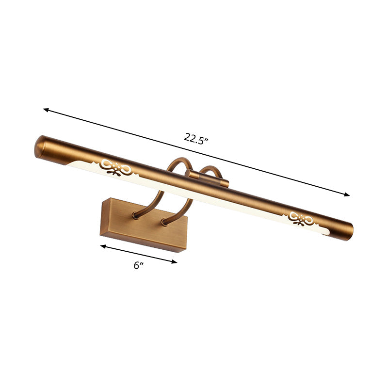 Avtoit | Modernism Pipe Vanity Wall Lamp Metal LED Bathroom Wall Light in Bronze Finish, 18"/29.5" W