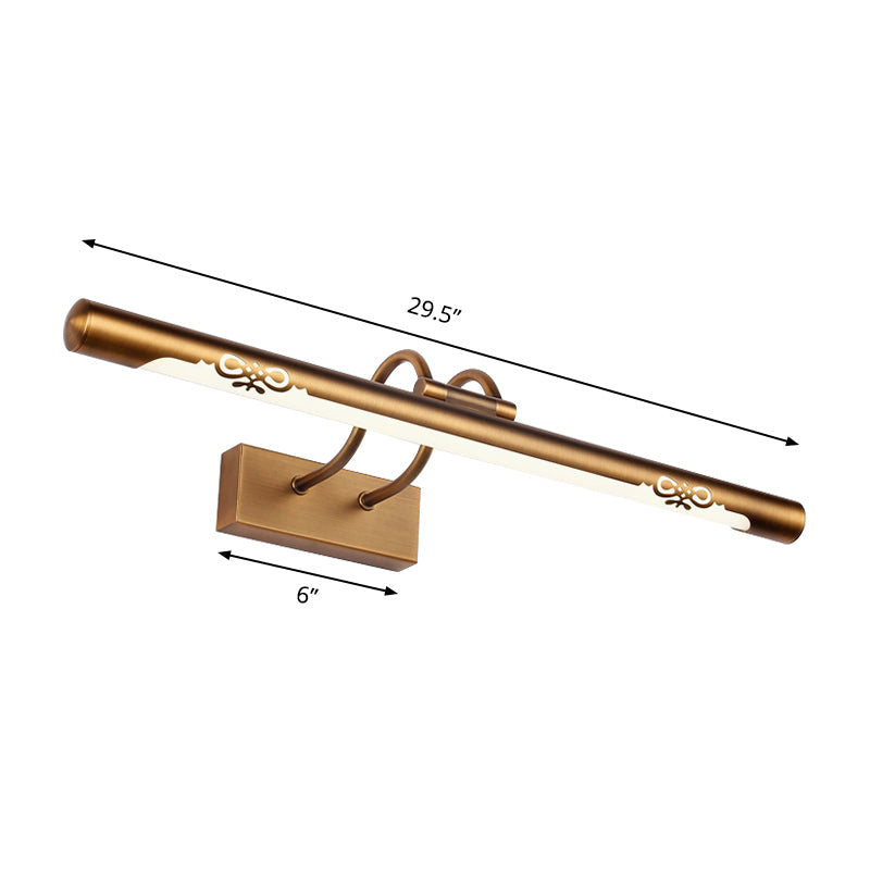 Avtoit | Modernism Pipe Vanity Wall Lamp Metal LED Bathroom Wall Light in Bronze Finish, 18"/29.5" W