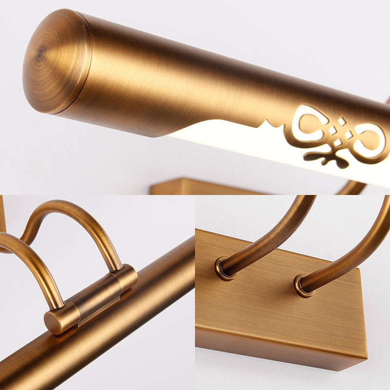 Avtoit | Modernism Pipe Vanity Wall Lamp Metal LED Bathroom Wall Light in Bronze Finish, 18"/29.5" W