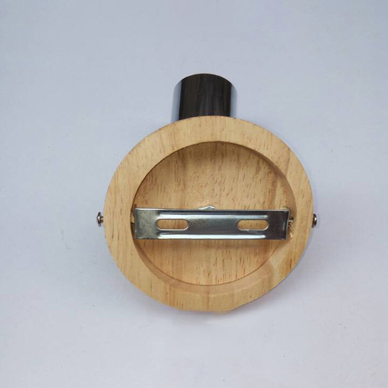 Avtoit | Minimalistic Mini Wall Lamp with Cup Shaped 1 Light Wooden and Metal Wall Lamp in Black
