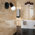 Avtoit | Metal cup-shaped wall lamp with bare bulb industrial 1-light bathroom wall lamp in black