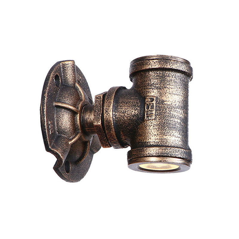 Avtoit | Antique style pipe wall lighting fixture 1 light wrought iron wall mount fixture in bronze for hallway