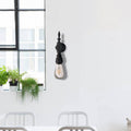 Avtoit | Open Bulb Dining Room Wall Lamp Vintage Style Metal 1 Head Black Wall Lamp Sconces with On/Off Switch