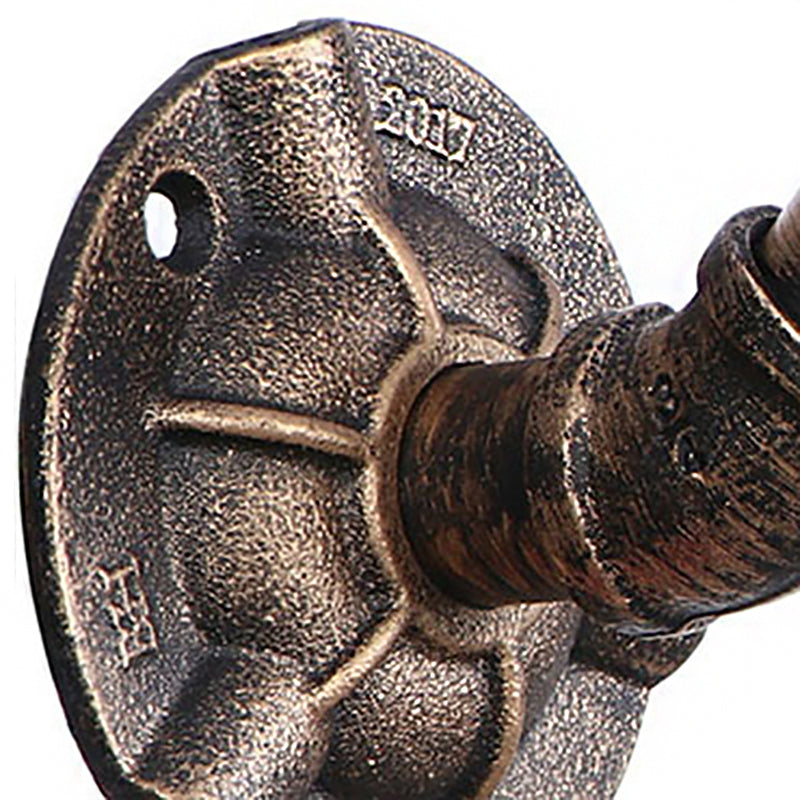 Avtoit | 2 Heads Wall Lamp Fixture with Pipe Forged Iron Shade Rustic Style Living Room Wall Lamp Light in Aged Bronze
