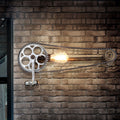 Avtoit | Iron Gear Bicycle Wall Lamp Stock 1 Light Restaurant Wall Mounted Lamp in Bronze with Pipe Arm