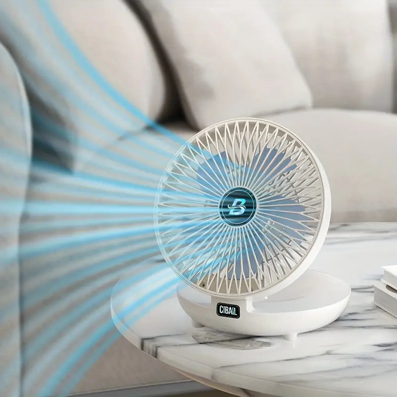 Portable USB-Rechargeable Wall Fan with Foldable Design
