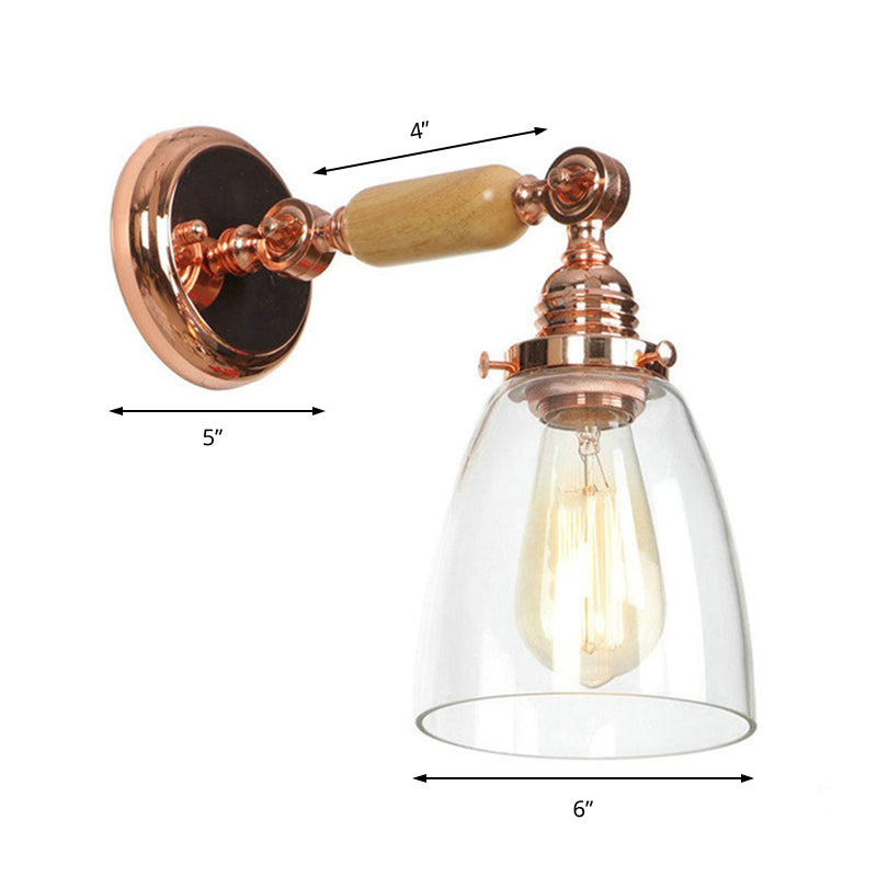 Avtoit | A wall light with a conical shade made of clear glass industrial design living room wall lamp
