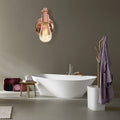 Avtoit | Rose Gold Armed Wall Light Retro Industrial Iron 1 Light Bathroom Rotatable Wall Lamp with Exposed Bulb