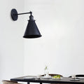 Avtoit | Black/Rust 1 Head Wall Lamp Farmhouse Style Wrought Iron Conical Adjustable Wall Light Fixture for Outdoor