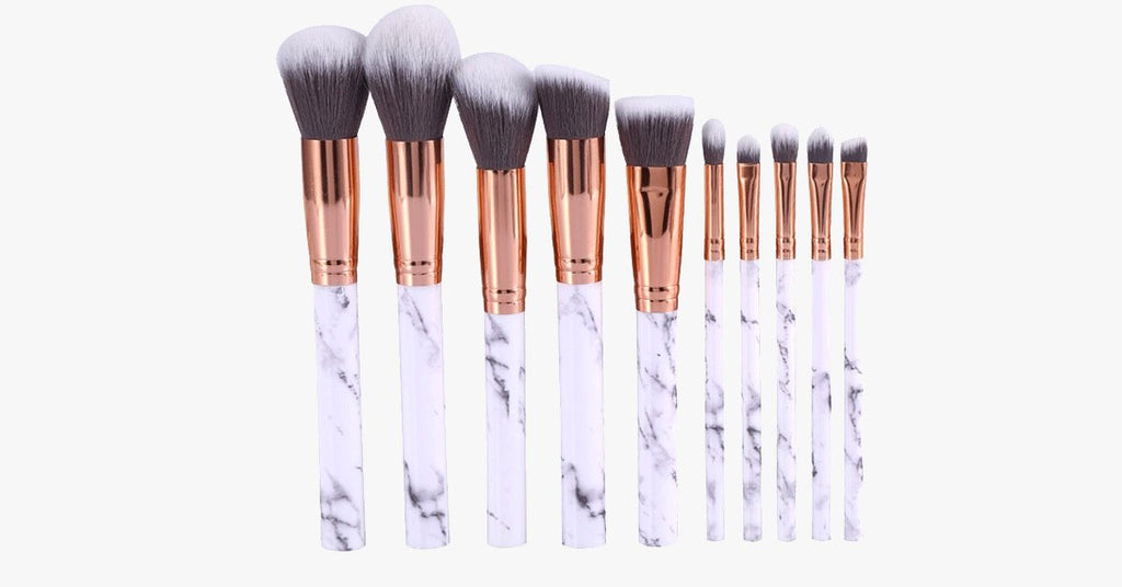 Avtoit | Chic Brush Set with Marble Handle - Versatile Luxuriously Looking Brushes
