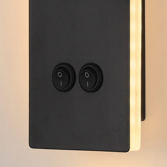 Avtoit | Modern Minimalistic Rectangular Round Iron Aluminum LED Wall Lamp For Bedroom