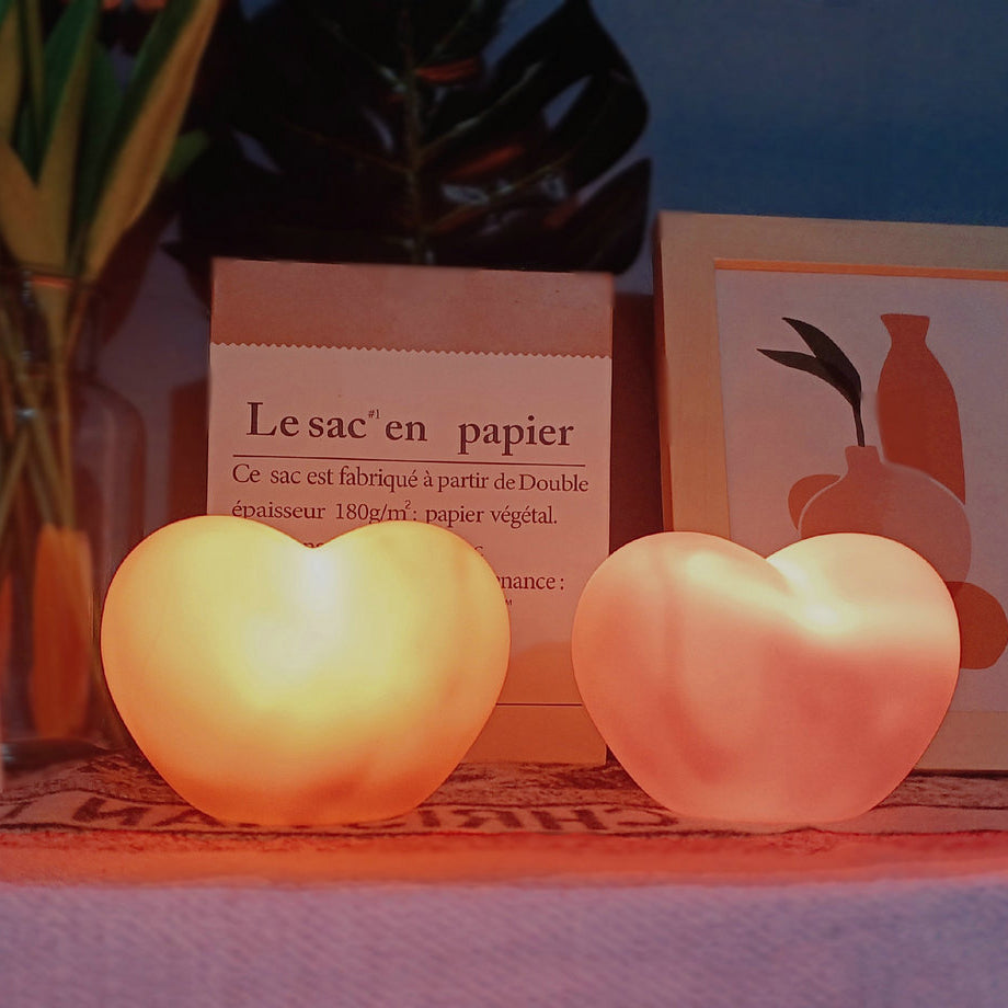 Avtoit | LuvSphere Silicone LED Night Light | Heart-Shaped Design | Table Lamp | Warm Mood Light | Decorative