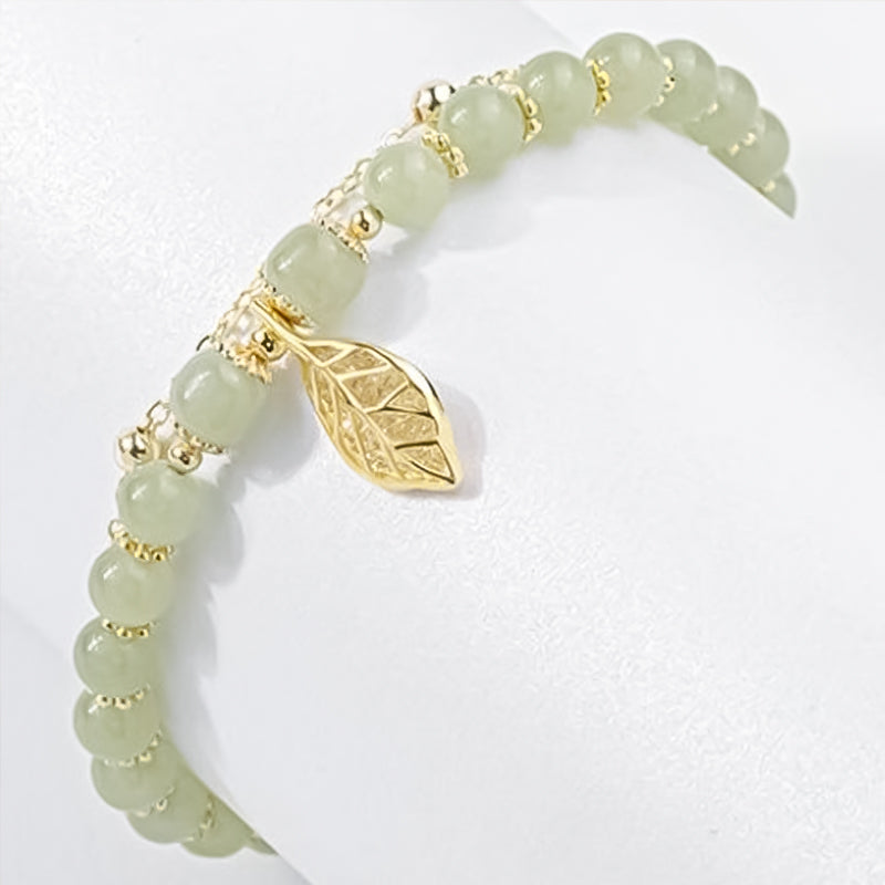 Avtoit | Hetian Jade Bracelet with Leaf