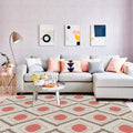 Avtoit | Geometric Southwest Rug Red Diamond Grid Rug Synthetic Non-Slip Pet Friendly Area Rug for Living Room