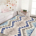 Avtoit | Banded Geometric Southwestern Rug Tribal Navajo Rug Polyester Washable Non-Slip Stain-Resistant Area Rug for Bedroom