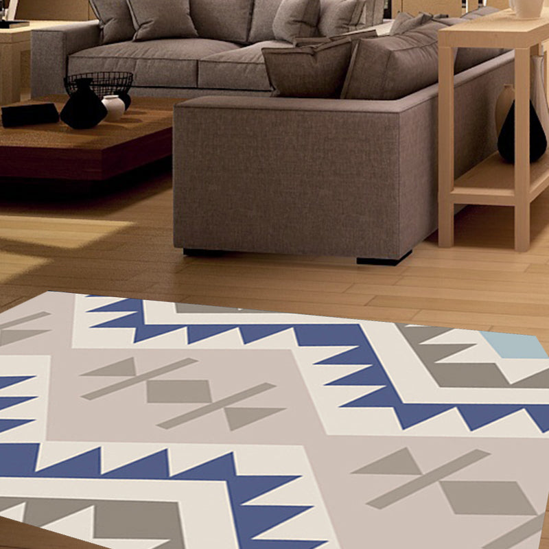 Avtoit | Banded Geometric Southwestern Rug Tribal Navajo Rug Polyester Washable Non-Slip Stain-Resistant Area Rug for Bedroom