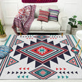 Avtoit | Zigzag Tribal Central Diamond Rug with Medallion Polyester Non-Slip Back Power Loom Indoor Rug