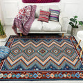 Avtoit | Framed Diamond Aztec Rug with Tribal Symbols Polyester non-slip back Power Loom Indoor Rug for Living Room