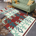 Avtoit | Geometric Southwest Tribal Area Rug Abstract Spears Polyester Stain Resistant Flooring in Rust Red