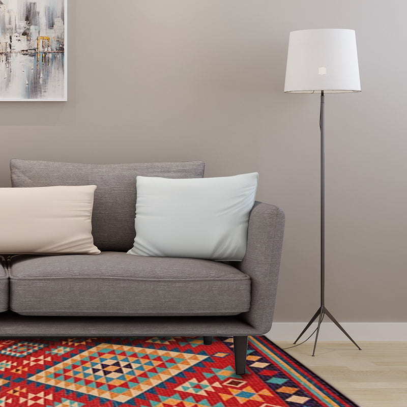 Avtoit | Beef Frame Retro Tribal Carpet with Moroccan Medallion synthetic anti-slip pet-friendly rug for the fireplace