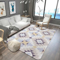 Avtoit | Southwestern Aztec Tokens Tribal Rug with Geometric Diamond Synthetic Anti-slip Pet-friendly Area Rug for Living Room