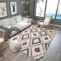Avtoit | Retro Tribal Carpet with Aztec Native Americana Diamond Stain Resistant Power Loom Carpet for Home Decor