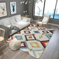 Avtoit | Aztec Diamond Tribal Rug Geometric Native Totem in Multicolor Washable Polyester Rug for Living Room