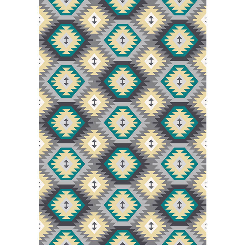 Avtoit | Tribal Gabbeh Abstract Rug Diamond Geometric Rug Polyester Washable Non-Slip Stain-Resistant Rug for the Bedroom