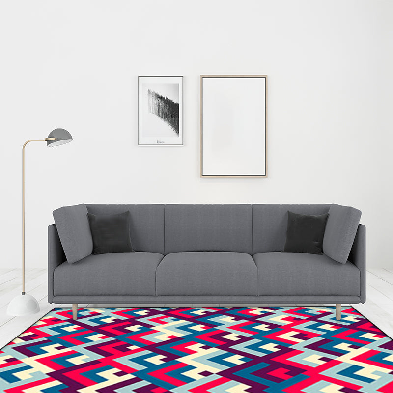 Avtoit | Southwest Colorful Geometric Carpet Polyester Washable Non-Slip Stain Resistant Carpet for Bedroom