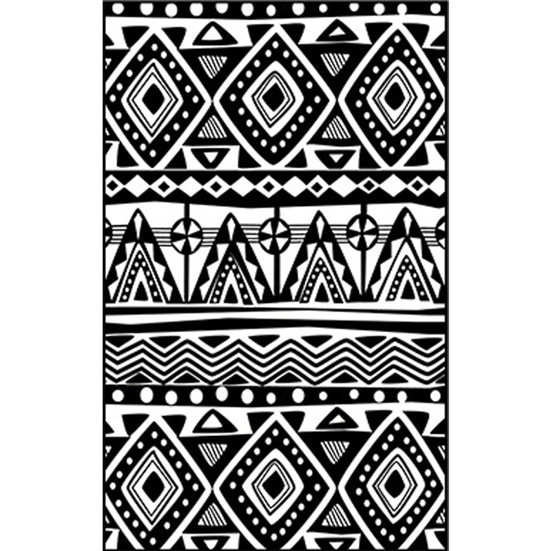 Avtoit | Black Carpet Zuido Western Tribal Americana Diamond Geometric Flooring Area Rug Polyester Non-Slip Pet-Friendly Rug