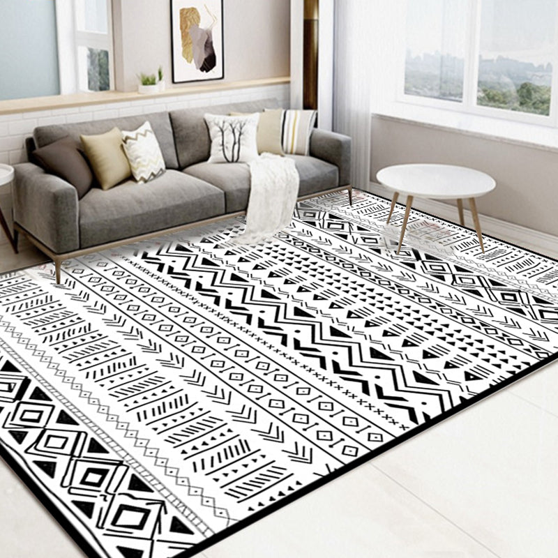 Avtoit | Scandinavian Geometric Chevron Rug Southwest Tribal Rug Synthetic Pet Friendly Area Rug for Living Room