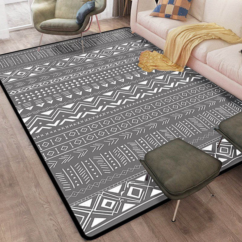 Avtoit | Scandinavian Geometric Chevron Rug Southwest Tribal Rug Synthetic Pet Friendly Area Rug for Living Room