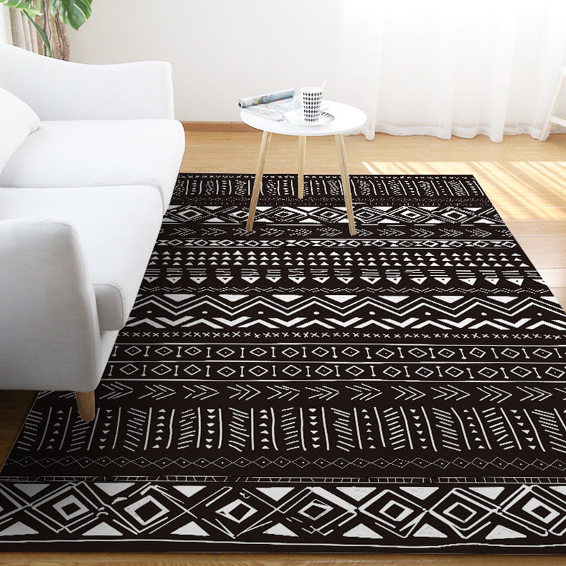 Avtoit | Scandinavian Geometric Chevron Rug Southwest Tribal Rug Synthetic Pet Friendly Area Rug for Living Room