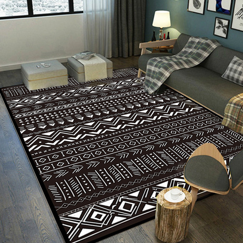 Avtoit | Scandinavian Geometric Chevron Rug Southwest Tribal Rug Synthetic Pet Friendly Area Rug for Living Room