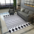 Avtoit | Diamond Geometric Rug Southwestern Americana Area Rug for Bedroom Black and White Fabric Stain Resistant Rug