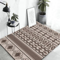 Avtoit | Southwestern tribal brown carpet striped geometric diamond washable stain-resistant synthetic carpet for the living room