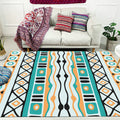 Avtoit | Green striped geometric carpet with diamond and pots Polyester Power Loom pet-friendly carpet for accent area
