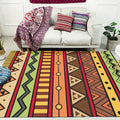 Avtoit | Dark Red Americana Tribal Carpet Striped Geometric Polyester Pet Friendly Stain Resistant Rug for Accent Area