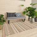 Avtoit | Bohemian Style Indoor Rug Striped Geometric Shine Rug with Zigzag Lines and Diamond Synthetic Non-Slip Rug