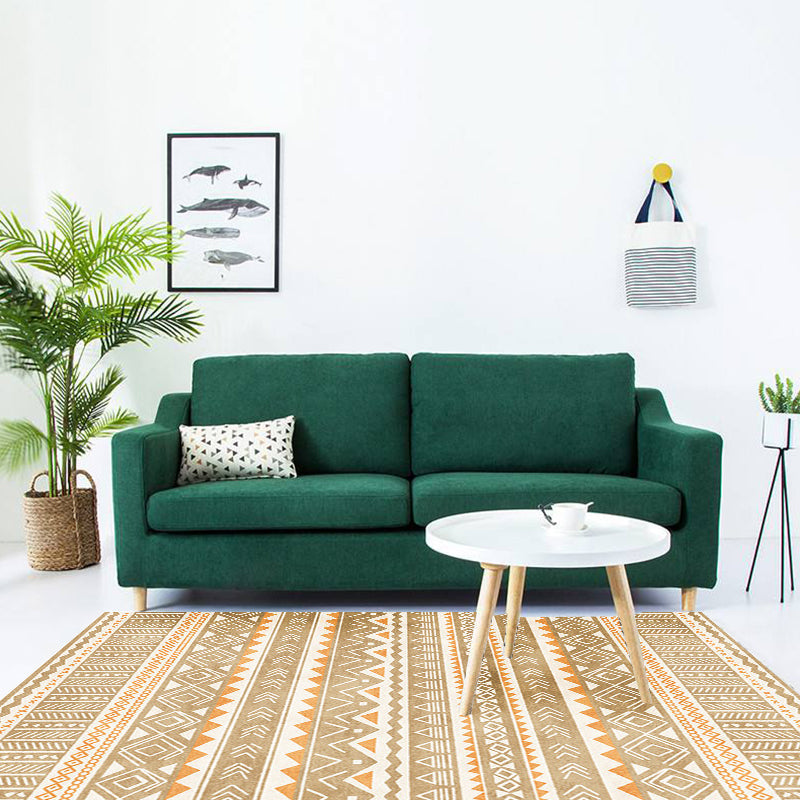 Avtoit | Indian America Area Rug Striped Diamond Geometric Synthetic Stain Resistant Power Loom Rug for the Area around the Fireplace