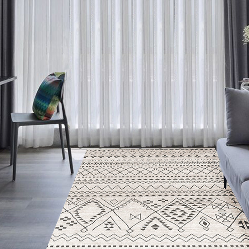 Avtoit | Southwestern Rug Simple Geometric Diamond Washable Rug for Bedroom Power Loom Washable Non-Slip Rug