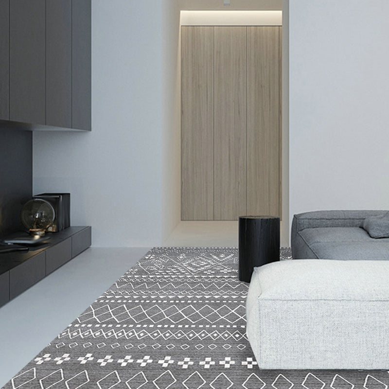Avtoit | Southwestern Rug Simple Geometric Diamond Washable Rug for Bedroom Power Loom Washable Non-Slip Rug