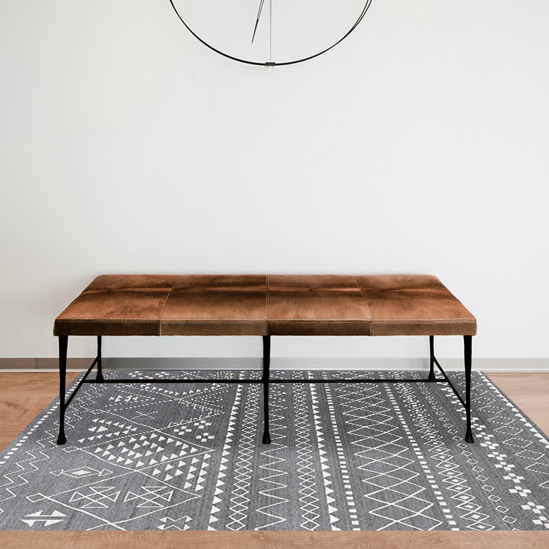 Avtoit | Southwestern Rug Simple Geometric Diamond Washable Rug for Bedroom Power Loom Washable Non-Slip Rug