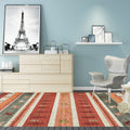 Avtoit | Bohemian striped geometric rug with botanical and animal motifs synthetic non-slip backing pet-friendly area rug